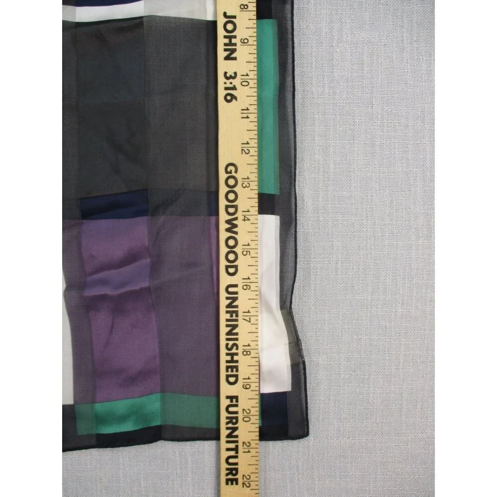 Vintage Silk Scarf With Colorful Plaid Design - Casual Brand‎ - 22